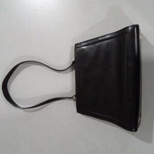 Adrienne Vittadini black leather sachel purse